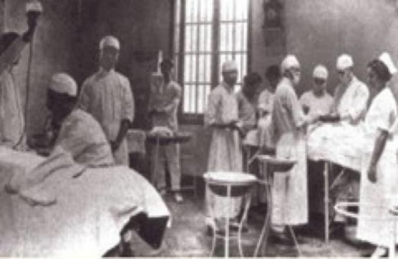 图:1847年首次在中国应用乙醚麻醉施行外科手术(图为广州博济医院手术室)